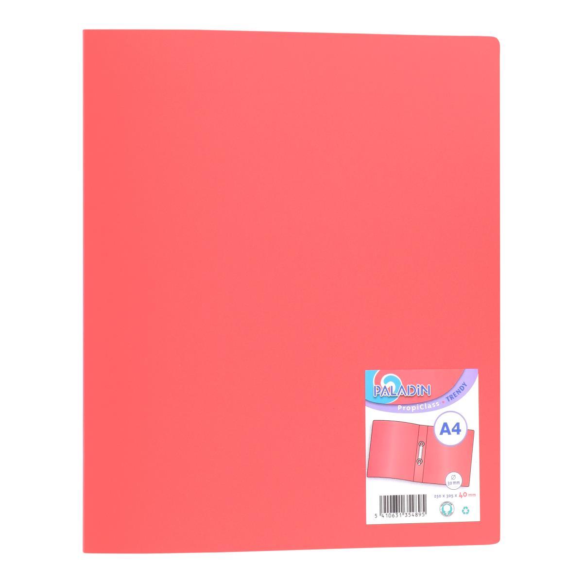 Photo de Classeur Trendy PP A4 - 2 anneaux 30mmm corail- 3592206
