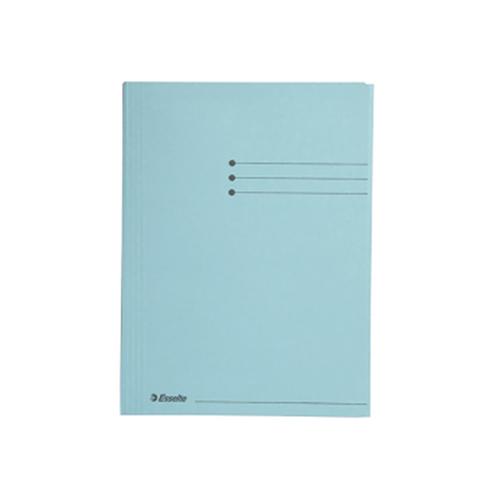 Photo de Fardes 3 rabats A4 carton manille 275 gr - Bleu - Esselte