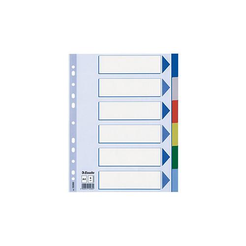 Photo de Intercalaires PVC - 6 onglets - A4 - Multicolore - Esselte