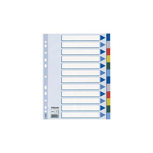 Photo de Intercalaires PVC - 12 onglets - A4 - Multicolore - Esselte