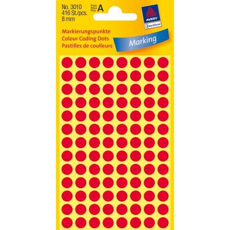 Photo de Etiquettes pastilles couleurs - diam.8mm - Rouge - Zweckform