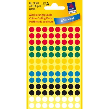 Photo de Etiquettes pastilles couleurs - diam.8mm - Multicolore - Zweckform