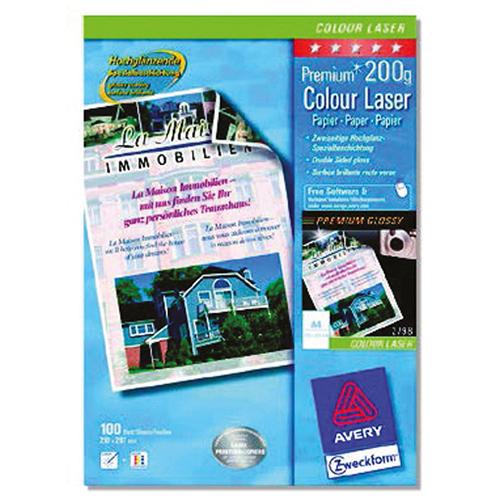Photo de Papier photo brillant - laser - A4 - Blanc - Avery