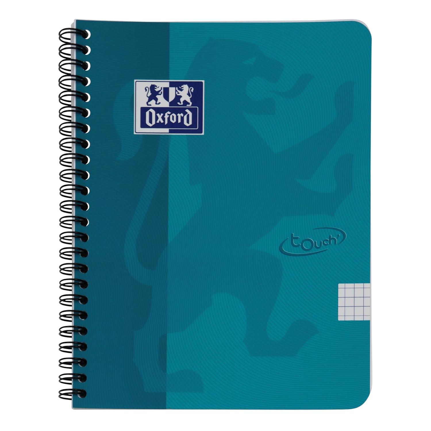 Photo de Cahier spirale Touch Oxford A4+ 5x5 - pétrole - 400104100