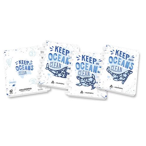 Photo de Cahier Adoc Keep Our Oceans Clean - A5 - 4x8 - Blanc - Aurora