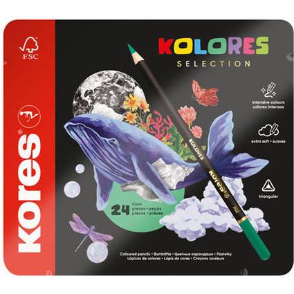 Photo de Crayons couleur colores - 24 couleurs - Boite métallique 