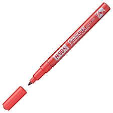 Photo de Marqueur permanent -  1 à 3 mm Pentel N50S rouge - 151071