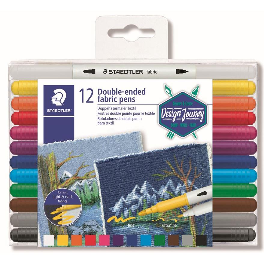 Photo de Set 12 marqueurs textile double pointe Staedtler -3190TB12