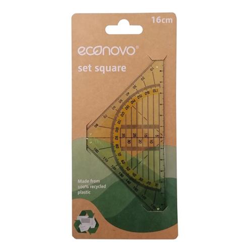 Photo de Equerre géo 16 cm plastique recyclé - Transparent - Econovo