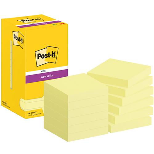 Photo de 12x Post-it - 76x76mm - bloc 90 feuilles - jaune - Post-it