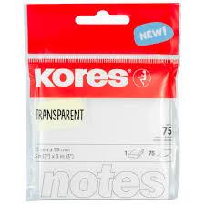 Photo de Notes adhésives transparentes 75x75 - Kores - N48187