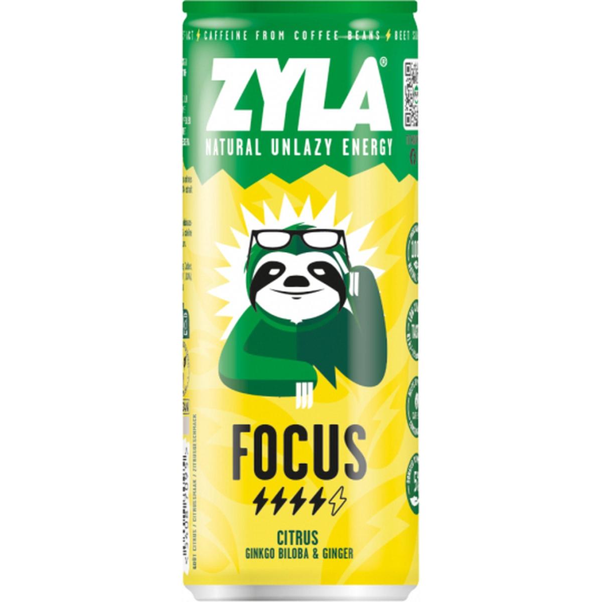 Photo de Canettes boisson énergétique Zyla 25cl Focus agrumes (24)