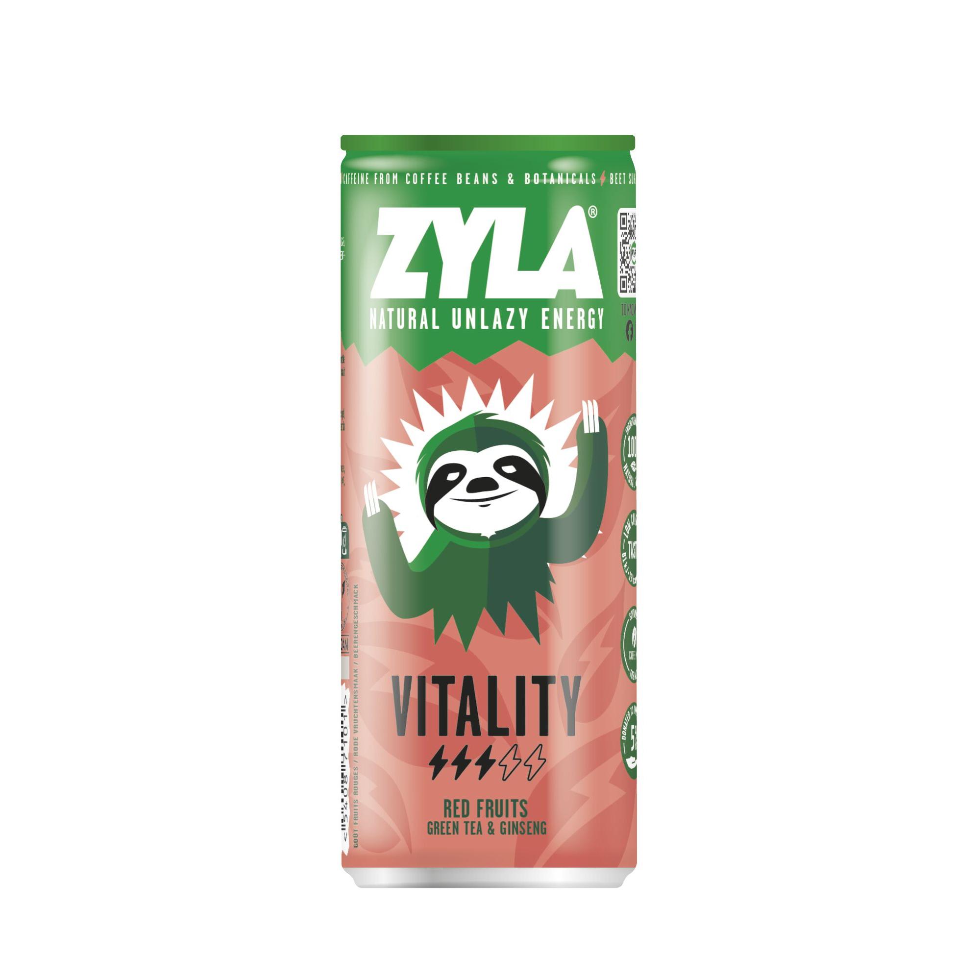 Photo de Canettes boisson énergétique Zyla 25cl Vitality - fruits rouges (24)