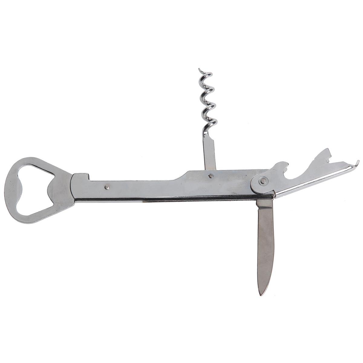 Photo de Tire-bouchon / ouvre-bouteille 14cm chromé