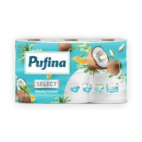 Photo de Papier Toilette 4 plis Pufina parfum coco- 7x6 rouleaux