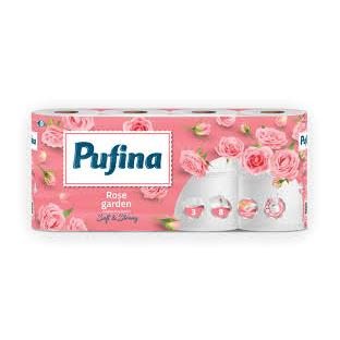 Photo de Papier Toilette 3 plis Pufina parfum rose (7x8 rouleaux)