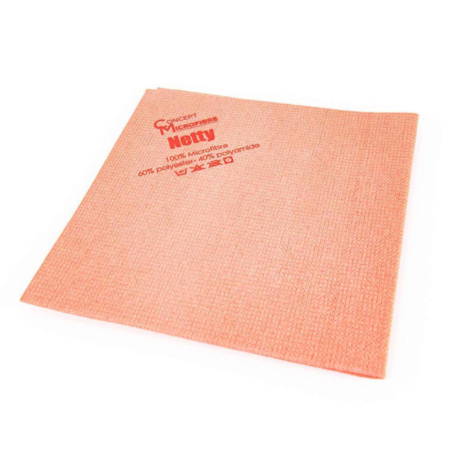 Photo de Lavette microfibre non tissée rouge 40x40cm Netty 