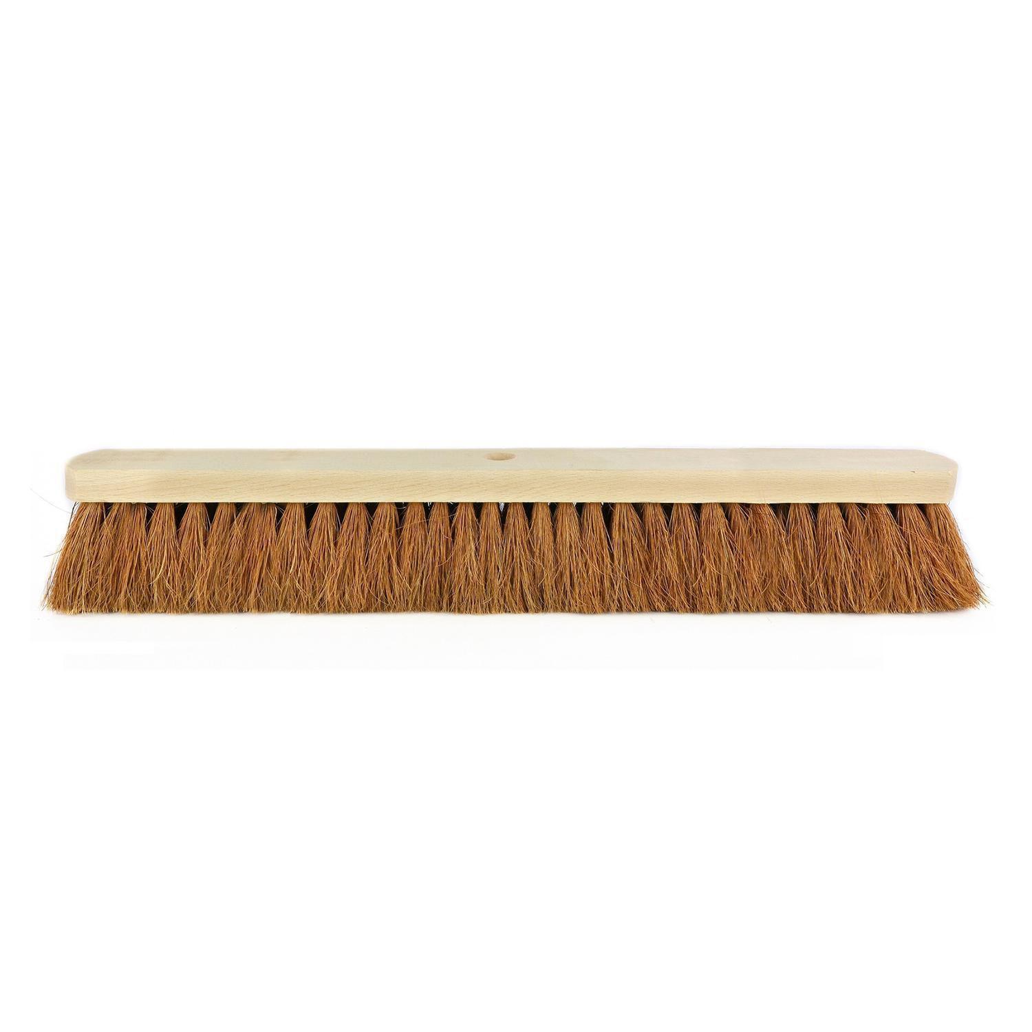Photo de Balai coco : bois non verni - plat - 60 cm 