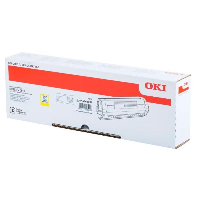 Photo de Cartouche OKI MC853 jaune  -7300 pages