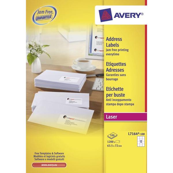 Photo de Etiquette 63.5  x 72 mm - Avery L7164-100 - Blanc - Avery