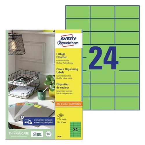 Photo de Etiquette 70x37mm - vert - Zweckform 3450 - Vert - Zweckform