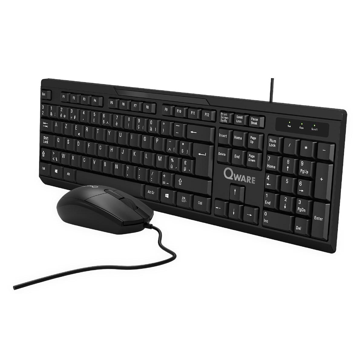 Photo de Kit clavier + souris filaire Hamilton Qware noir 
