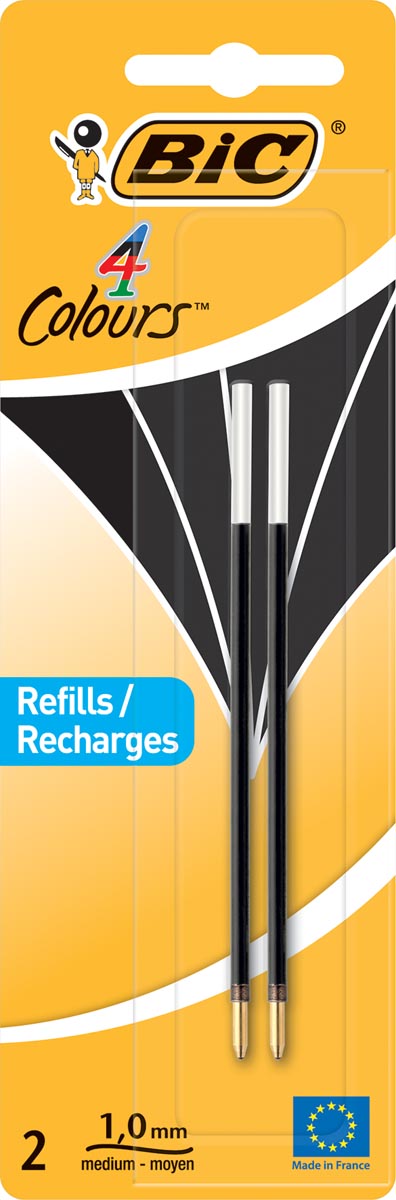 Photo de Stylo-bille BIC 4 couleurs recharge blister - noir
