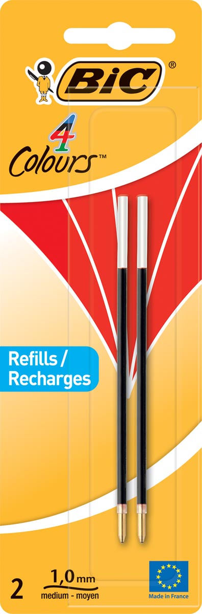 Photo de Stylo-bille BIC 4 couleurs recharge blister 2 - rouge