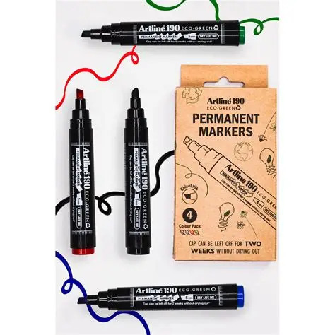 Photo de Etui de 4 marqueurs permanent Artline 190 EcoGreen - 0660400