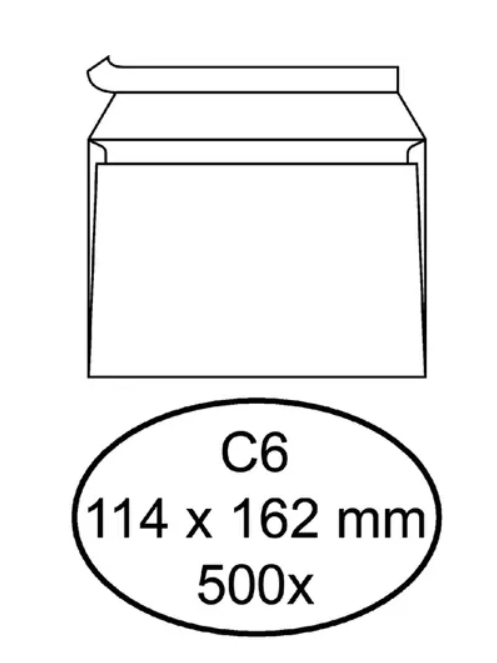Photo de Enveloppe Bancaire Quantore C6 114x162mm Ac Blanc 500pcs